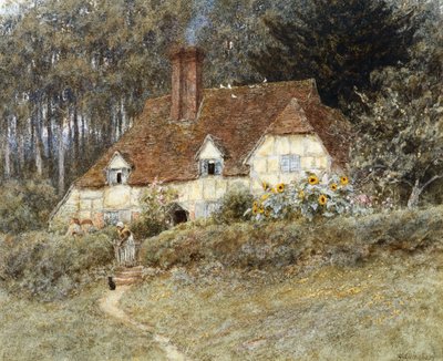 Oud Surrey Cottage door Helen Allingham