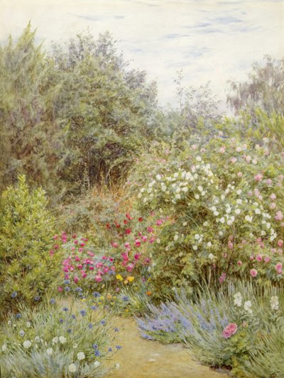 Rozen in de tuin van Gertrude Jekyll, Surrey door Helen Allingham