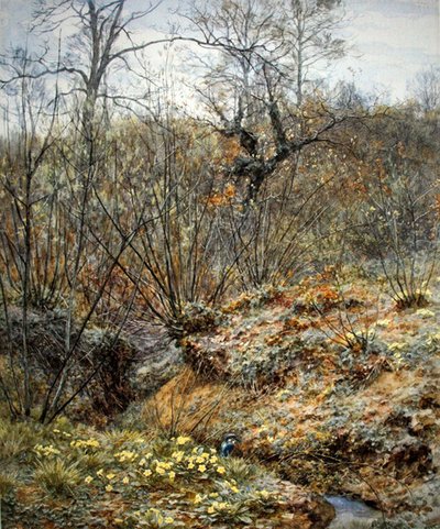 Lente bosje, Witley, Surrey door Helen Allingham