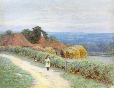 De Kentish boerderij in Crockham Hill door Helen Allingham