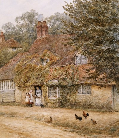 De oude viswinkel, Haslemere door Helen Allingham