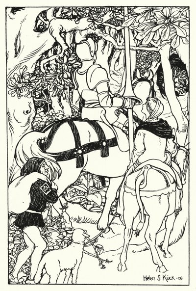 Rode Kruis en de Dame Una in het Bos door Helen S. Kuck