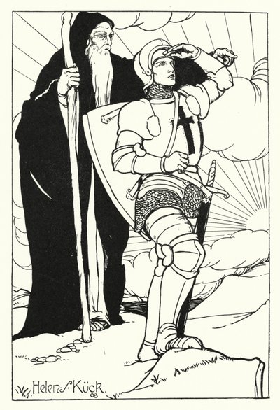 Rode Kruis ziet de Glorieuze Stad (gravure) door Helen S. Kuck