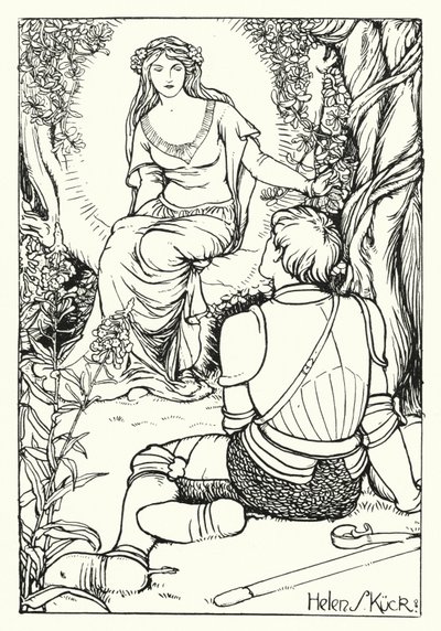 De Visie van de Magnifieke Ridder (gravure) door Helen S. Kuck