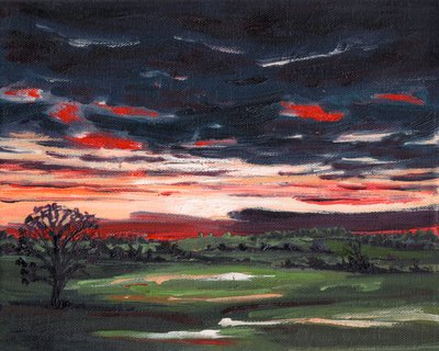 Winterzonsondergang, 2008 door Helen White