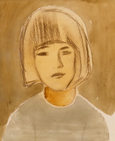 Portret van een meisje door Helene Schjerfbeck