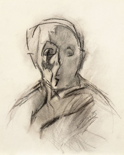 Zelfportret van de kunstenaar met gesloten ogen door Helene Schjerfbeck