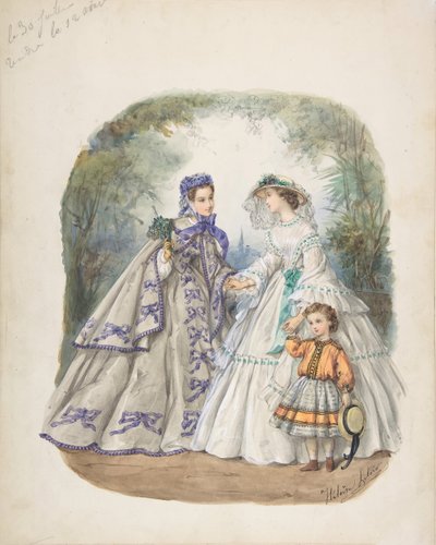 Illustratie voor een Frans modeblad door Heloise Leloir