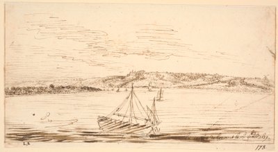 Rivieraanzicht vanaf Lormont, Bordeaux, gezien vanaf de Garonne-rivier door Hem