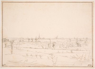 Landschap met uitzicht over Bordeaux door Hem