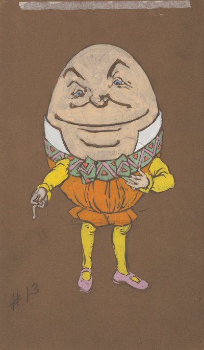 Humpty Dumpty (kostuumontwerp voor Alice-in-Wonderland, 1915) door Henderson, William Penhallow