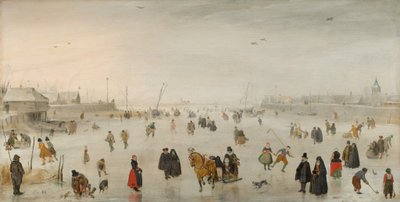Een scène op het ijs, c. 1625 door Hendrick Avercamp