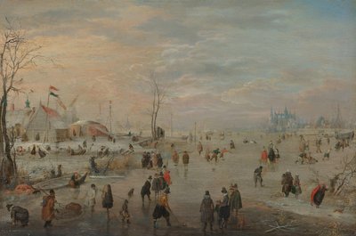 Genieten van het ijs door Hendrick Avercamp