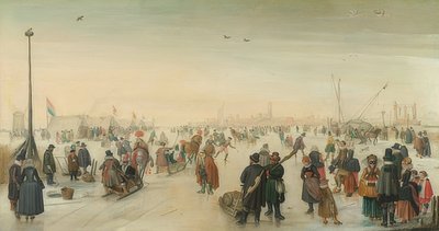 Winterplezier buiten de stad door Hendrick Avercamp