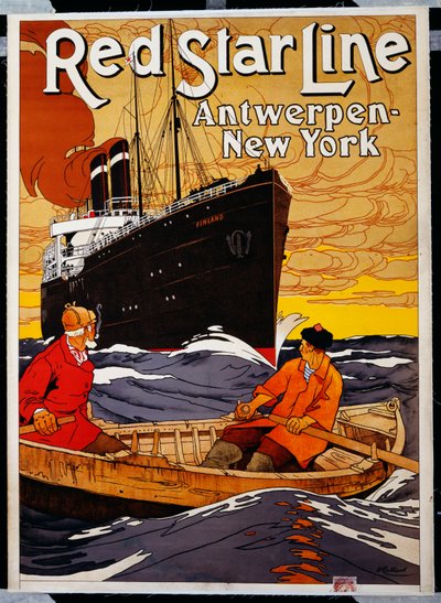 Red Star Line, ca. 1900 door Hendrick Cassiers