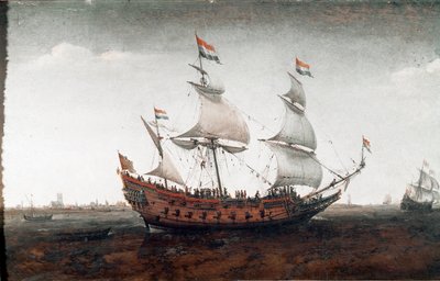 Nederlands schip op de diepe zee door Hendrick Cornelisz. Vroom