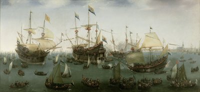 De Terugkeer naar Amsterdam van de Tweede Expeditie naar Oost-Indië door Hendrick Cornelisz. Vroom