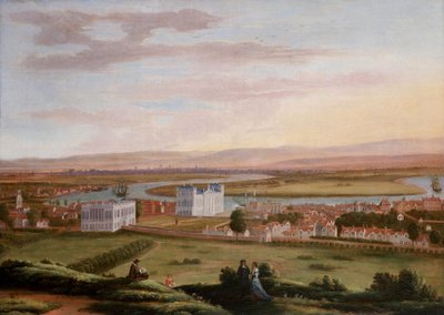Uitzicht op Greenwich en het Queen