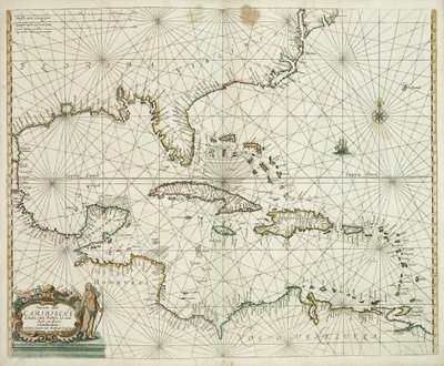 Pascaerte vande Caribische eylanden, vande Barbados tot aende Bocht van Mexico door Hendrick Doncker
