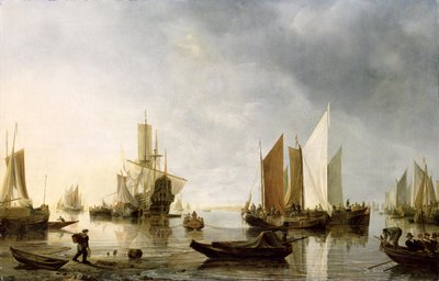 Haven met Geankerde Schepen, 1655-60 door Hendrick Dubbels
