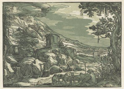 Arcadisch landschap door Hendrick Goltzius (rejected attribution)