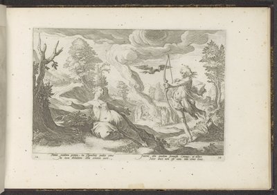 Apollo doodt Coronis door Hendrick Goltzius (workshop of)