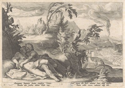 Apollo en Coronis door Hendrick Goltzius (workshop of)