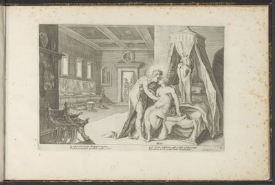 Apollo verleidt Leucothea door Hendrick Goltzius (workshop of)