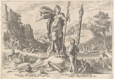 De Bronzen Eeuw door Hendrick Goltzius (workshop of)