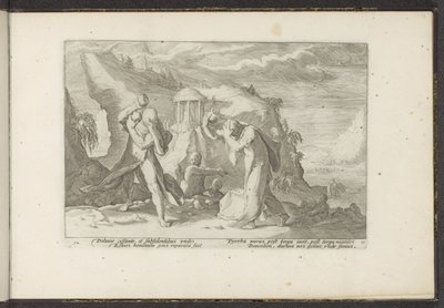 Deucalion en Pyrrha scheppen een nieuw mensenras door Hendrick Goltzius (workshop of)