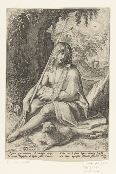 Johannes de Doper door Hendrick Goltzius (workshop of)