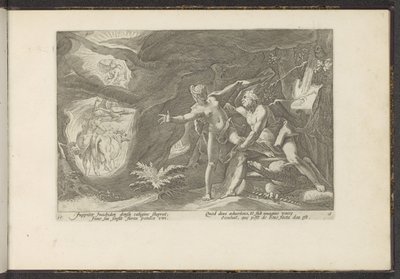 Jupiter vergrijpt zich aan Io door Hendrick Goltzius (workshop of)