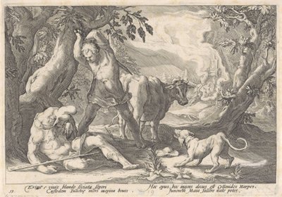 Mercurius doodt Argus door Hendrick Goltzius (workshop of)