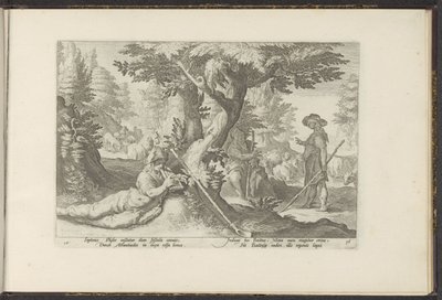 Mercurius en Battus door Hendrick Goltzius (workshop of)