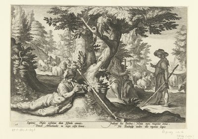 Mercurius en Battus door Hendrick Goltzius (workshop of)
