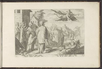 Mercurius wordt verliefd op Herse door Hendrick Goltzius (workshop of)