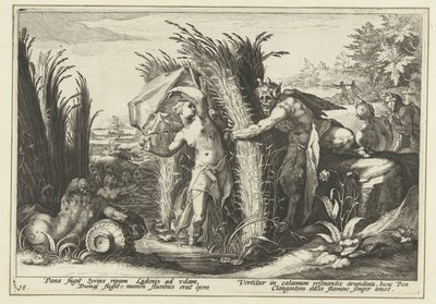 Pan en Syrinx door Hendrick Goltzius (workshop of)