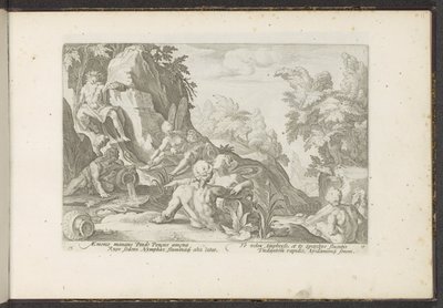 Peneus door andere riviergoden bezocht door Hendrick Goltzius (workshop of)