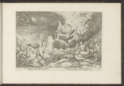 Val van Phaëthon door Hendrick Goltzius (workshop of)