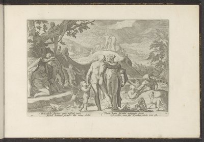 Zondvloed van Deucalion door Hendrick Goltzius (workshop of)