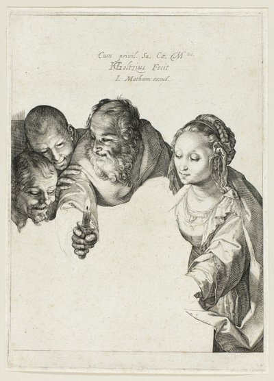 Aanbidding van de herders door Hendrick Goltzius