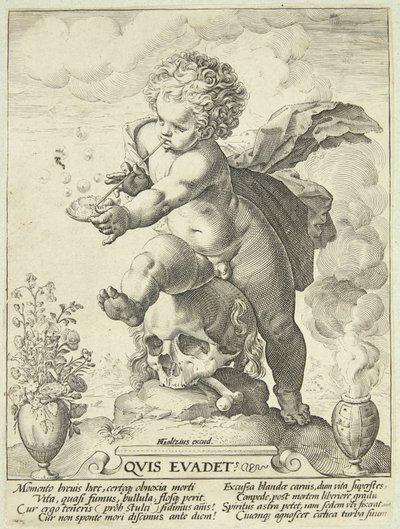 Allegorie over de vergankelijkheid van het leven ("Quis Evadet?") door Hendrick Goltzius