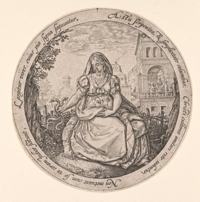 Allegorie van voorzichtigheid door Hendrick Goltzius