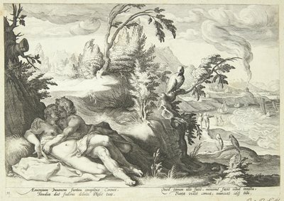 Apollo en Koronis door Hendrick Goltzius