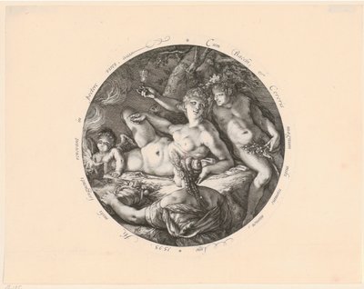 Bacchus, Ceres en Venus door Hendrick Goltzius