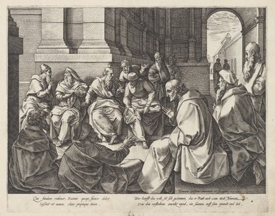 Boaz en de ouderlingen door Hendrick Goltzius