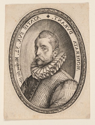Buste van een man met gezicht naar links door Hendrick Goltzius