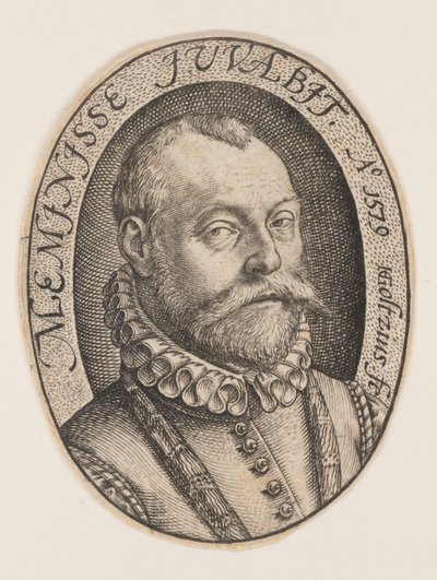 Buste van een man met gezicht naar rechts door Hendrick Goltzius