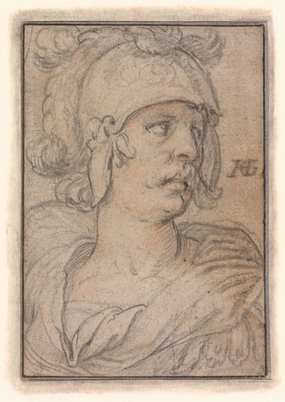 Buste van een krijger door Hendrick Goltzius