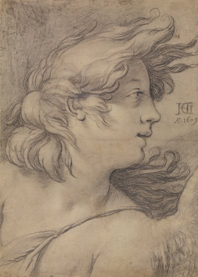 Buste van een engel door Hendrick Goltzius